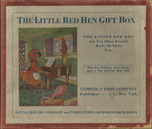 Load image into Gallery viewer, The Little Red Hen Gift Box: Little Red Hen Herself and Three Popular Books for Kiddies; Complete With Mint Condition Celluloid Rattle Toy as Issued
