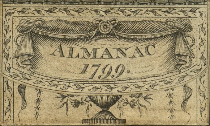 London Almanac for the Year of Christ 1799