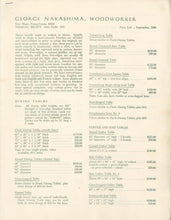 Load image into Gallery viewer, Original George Nakashima, Woodworker, Photo-Illustrated Furniture Catalog; with Price List Dated September 1966 Laid in
