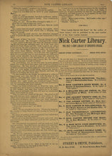 Load image into Gallery viewer, Nick Carter Library No. 7. Old Thunderbolt, Locomotive; or, The Package in the Midnight Mail. September 19, 1891
