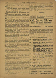 Nick Carter Library No. 7. Old Thunderbolt, Locomotive; or, The Package in the Midnight Mail. September 19, 1891