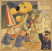 Load image into Gallery viewer, Original Pen &amp; Ink and Watercolor Drawing by William Pene du Bois (1916-1993) Published in his Book "Otto at Sea" (1936); Together with a Boxed Set...
