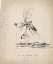 Load image into Gallery viewer, Original Pen and Ink Drawing by Tony Sarg: &quot;Are All Mosquitoes Carriers of Yellow Fever?&quot; Published in the November 1939 Issue of Parents&#39; Magazine
