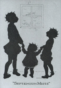 Original Pen and Ink Drawing Featuring Three African American Children in Silhouette