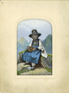 Painting on Cobweb ("Gemalde auf Spinnengewebe"): Being a Full Length Portrait of a Woman in Traditional Tyrolean Costume with a Mountain Backdrop