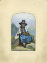 Load image into Gallery viewer, Painting on Cobweb (&quot;Gemalde auf Spinnengewebe&quot;): Being a Full Length Portrait of a Woman in Traditional Tyrolean Costume with a Mountain Backdrop
