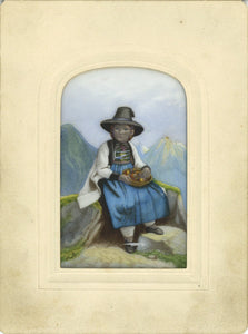 Painting on Cobweb ("Gemalde auf Spinnengewebe"): Being a Full Length Portrait of a Woman in Traditional Tyrolean Costume with a Mountain Backdrop